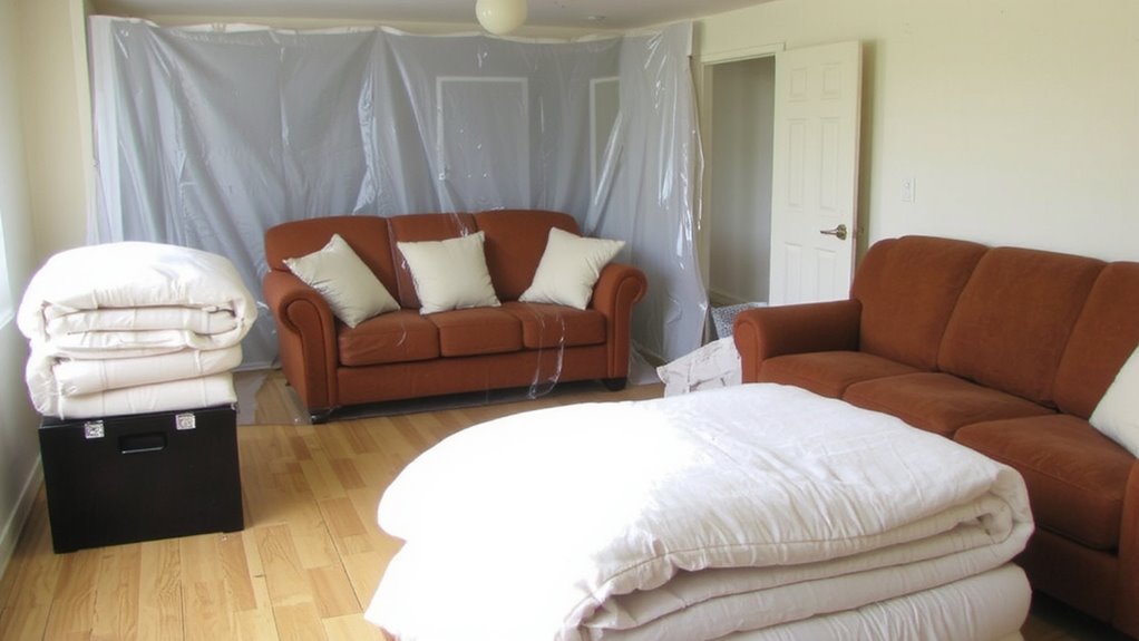 plastic and blanket protection