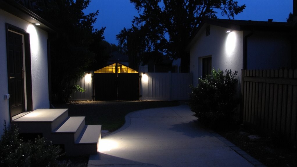 secure all entry points with motion lights